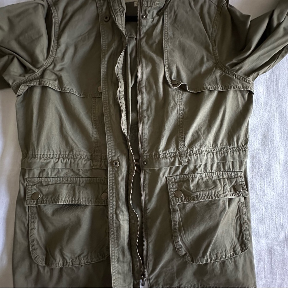 Per Se Military Jacket Womens XL Green Utility Field Drawstring Gorpcore Safari - Picture 3 of 9